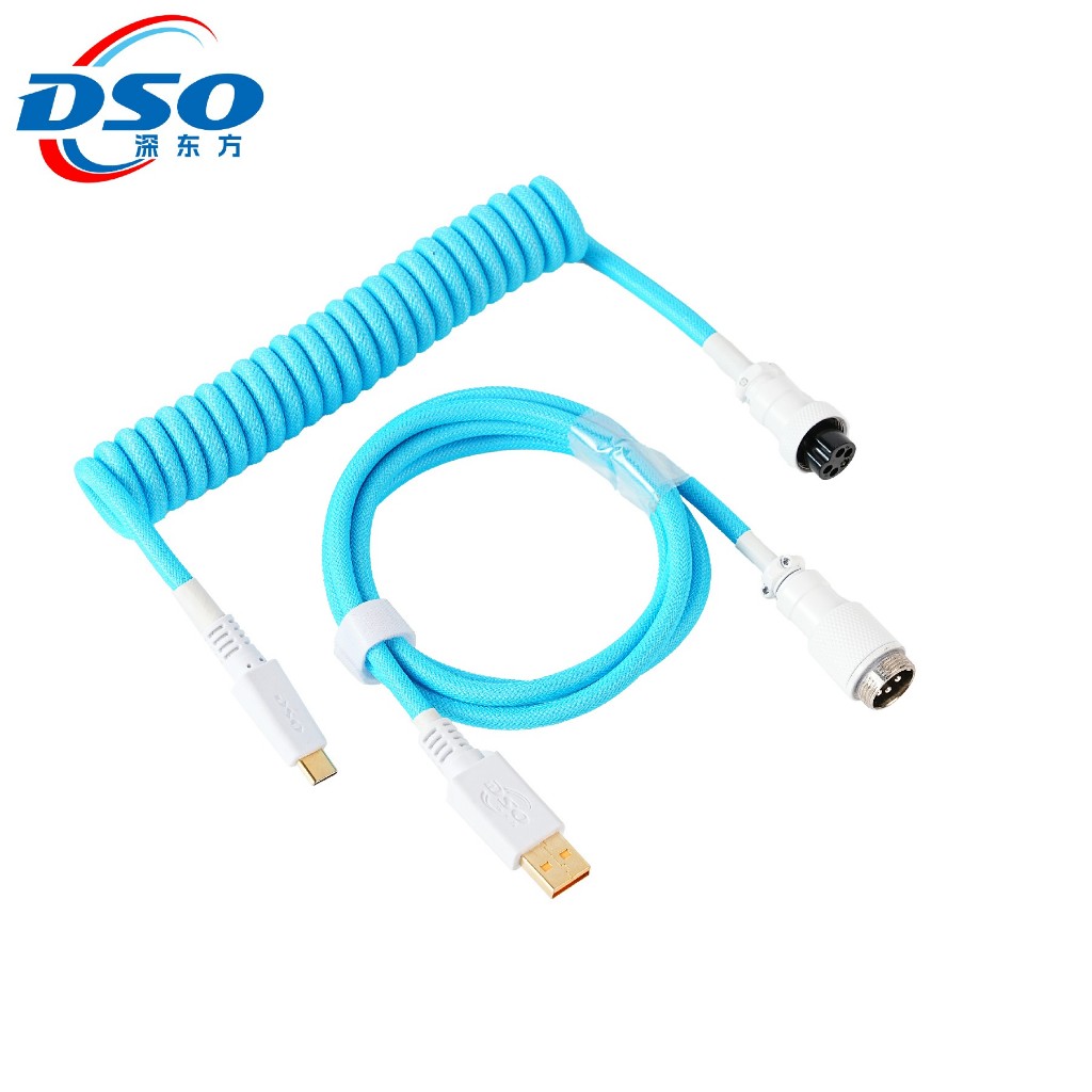 DSO 4K/8K Polling USB Type A to Type C Custom Braided Coiled Cable ...