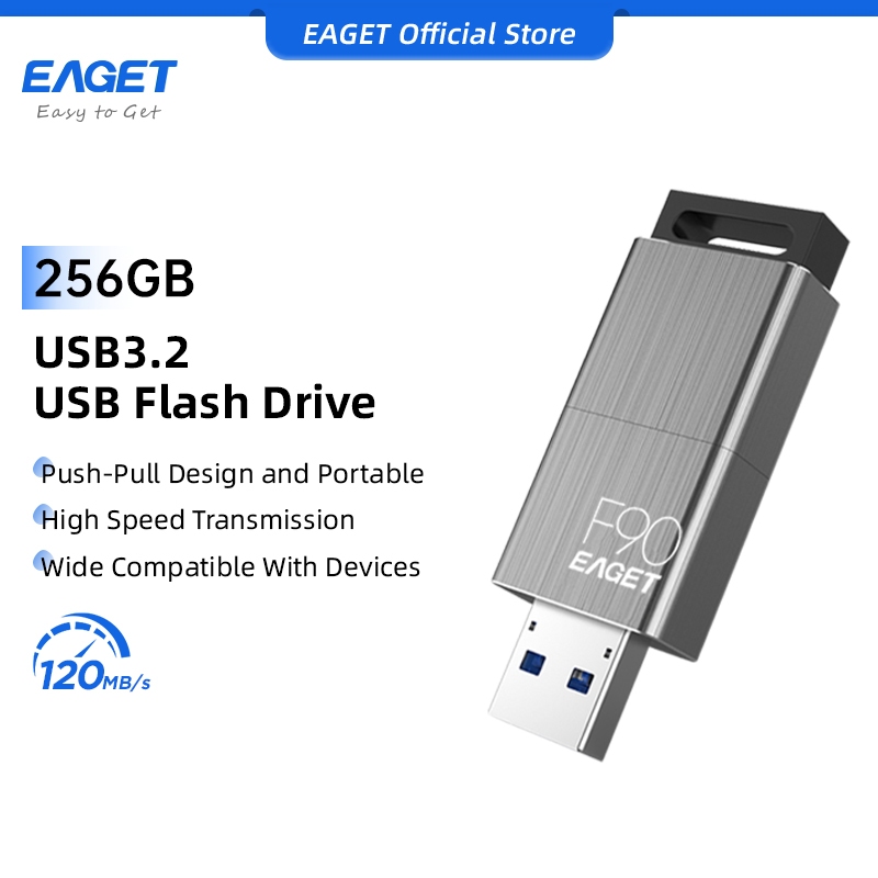 EAGET F90 Metal Push-Pull USB Flash Drive (32GB/64GB/128GB/256GB ...