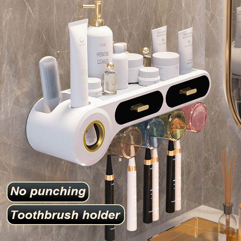 Toothbrush Holder Electric Toothbrush Holder Bathroom Rack Toothpaste ...