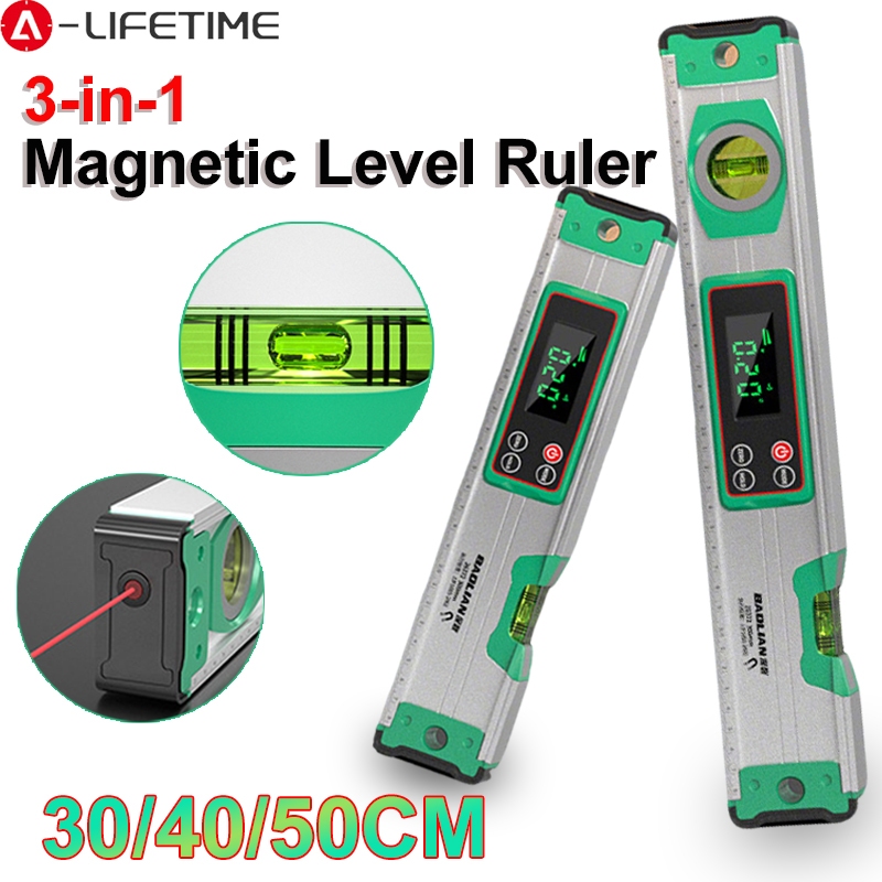 3-in-1 Precision Digital Level Ruler 30/40/50CM Magnetic Level Ruler ...
