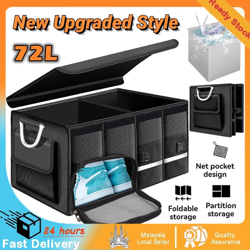 【12h Shipping】Car Boot Organiser Large Foldable Storage Box 1680D ...
