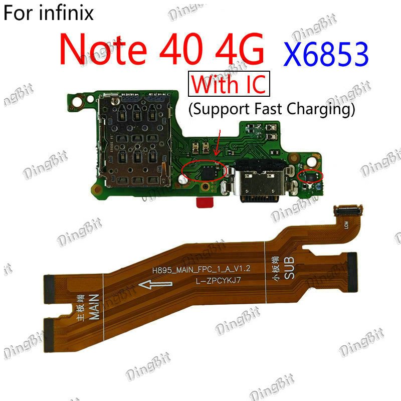 For infinix Note 40 4G X6853 Type C Usb Charge Charging Port Board with ...