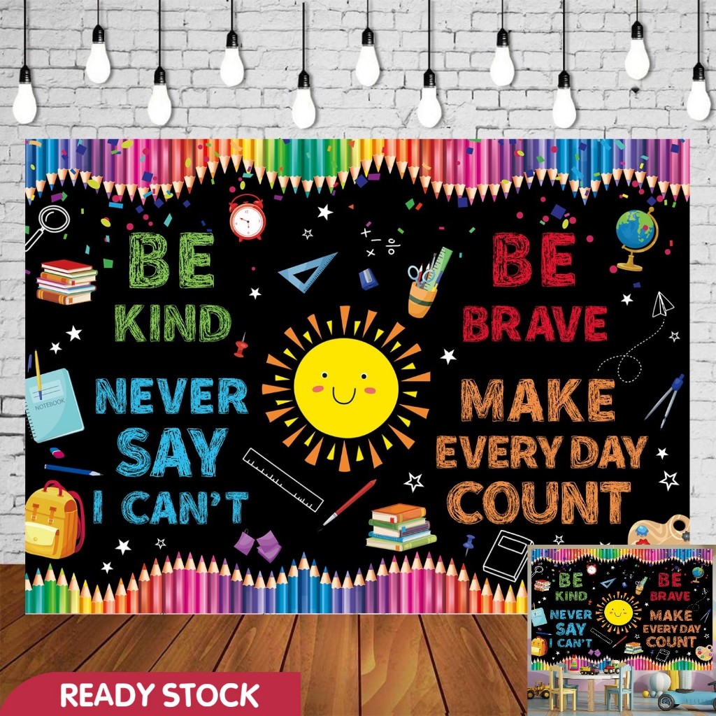 Be Kind Brave Kindergarten Backdrop Back to School Backdrop School Prom ...