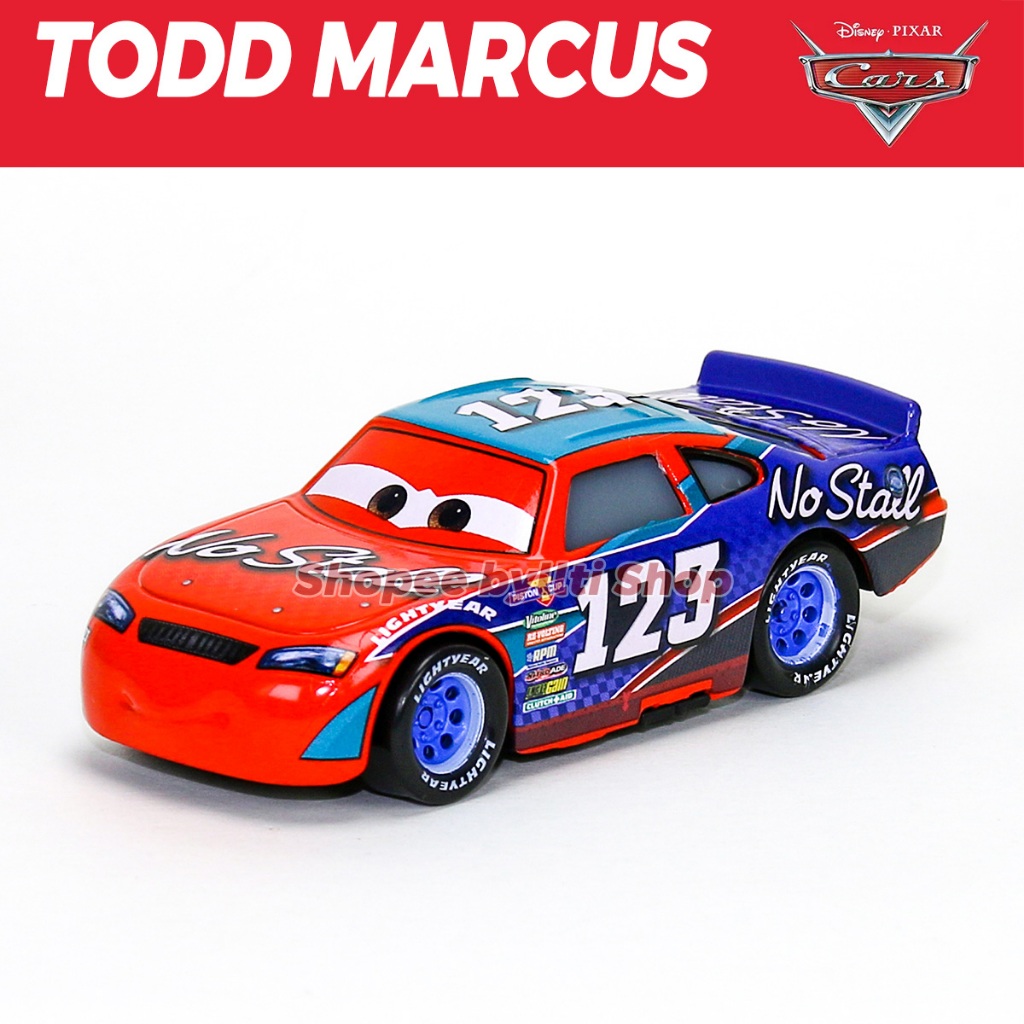Mattel Disney Pixar Cars 3 No.123 Todd Marcus 1:55 Diecast Car McQueen ...