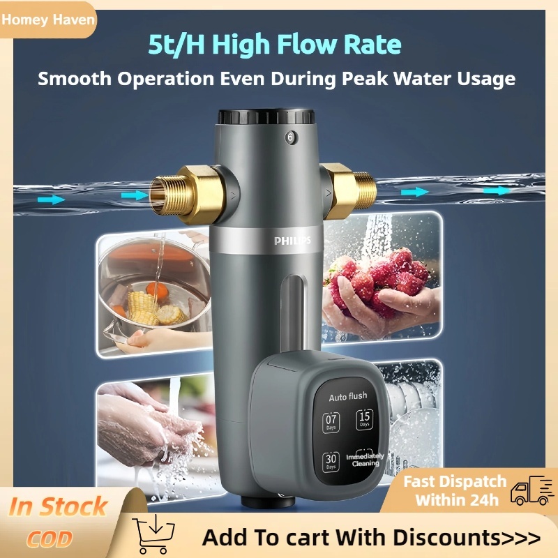 Philips Whole House Tap Water Universal Back Rinse Pre-Filter Household ...