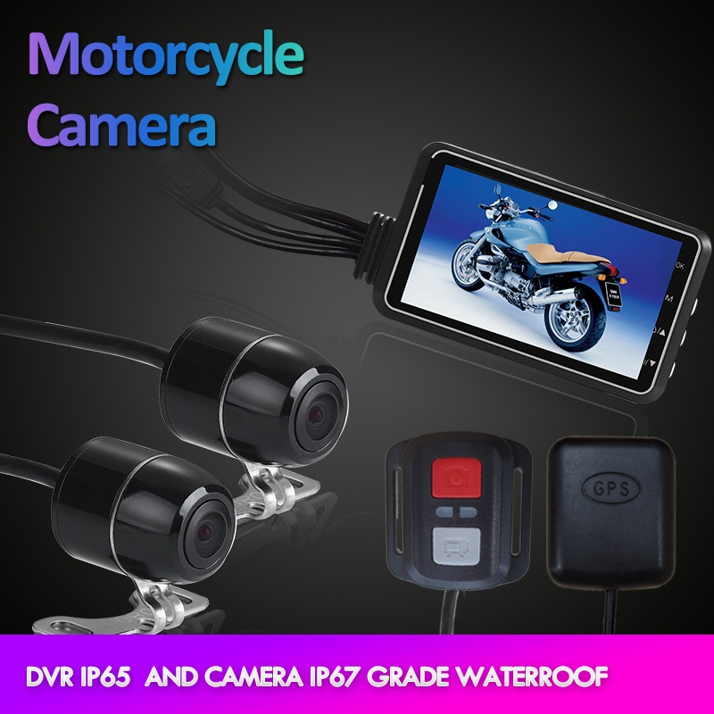 Dual 1080P Waterproof Motorcycle DVR Moto Camera 3.0 inches Screen WiFi ...