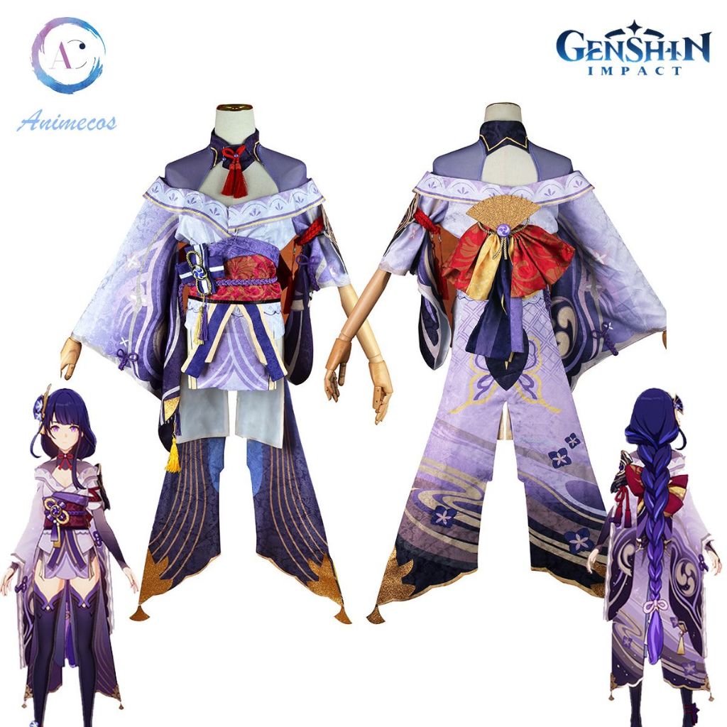 Genshin Impact Raiden Shogun Cosplay Full Set - Perfect for Halloween ...