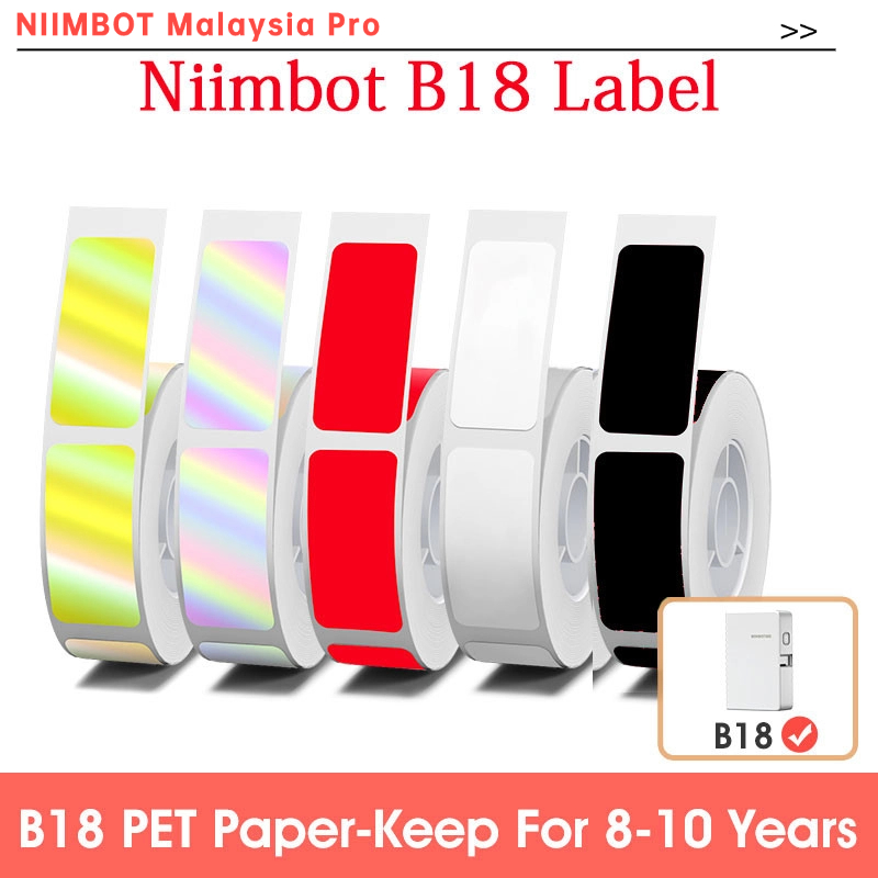 Niimbot N1 PET Label Paper Keep 8-10 Years Colorful Carbon Ribbon For ...