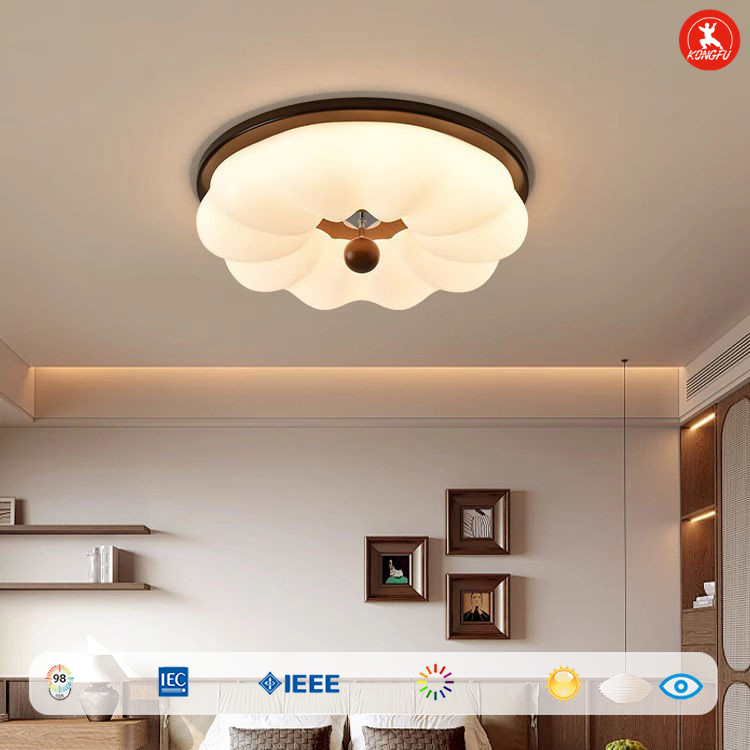 LAMPU SILING RUANG TAMU 3 WARNA AMERICAN VINTAGE WALNUT CEILING LIGHT 3 ...