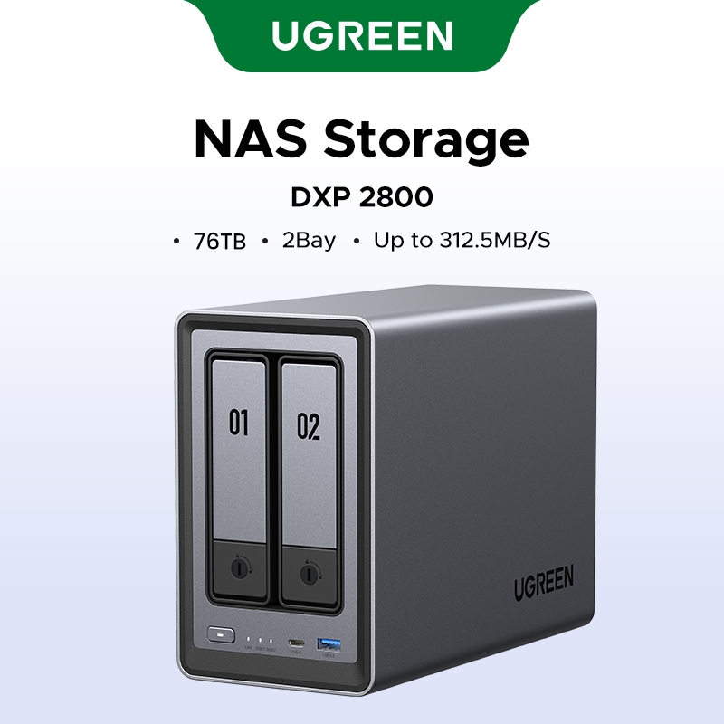 UGREEN NASync DXP2800 2-Bay Desktop NAS, Intel N100 Quad-core CPU