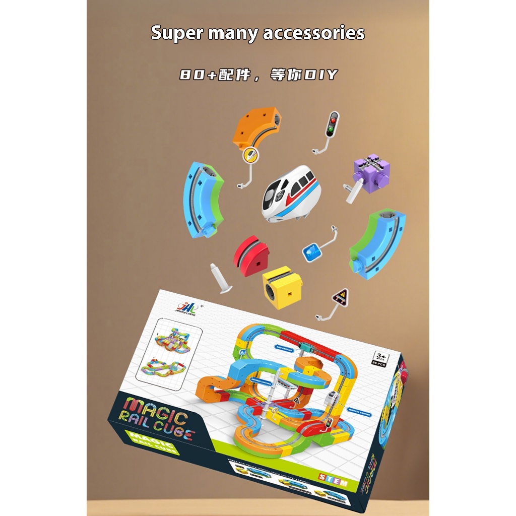 Anti-Gravity Rail Car Magic Splicing Electric Train Building Blocks ...