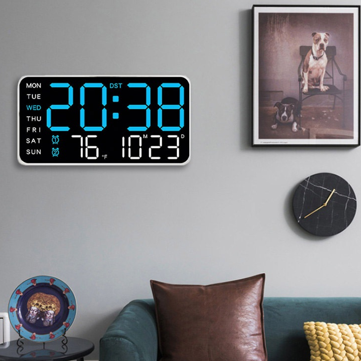 Large Digital Wall Clock, Led Alarm Clock With Big Digits, Date ...