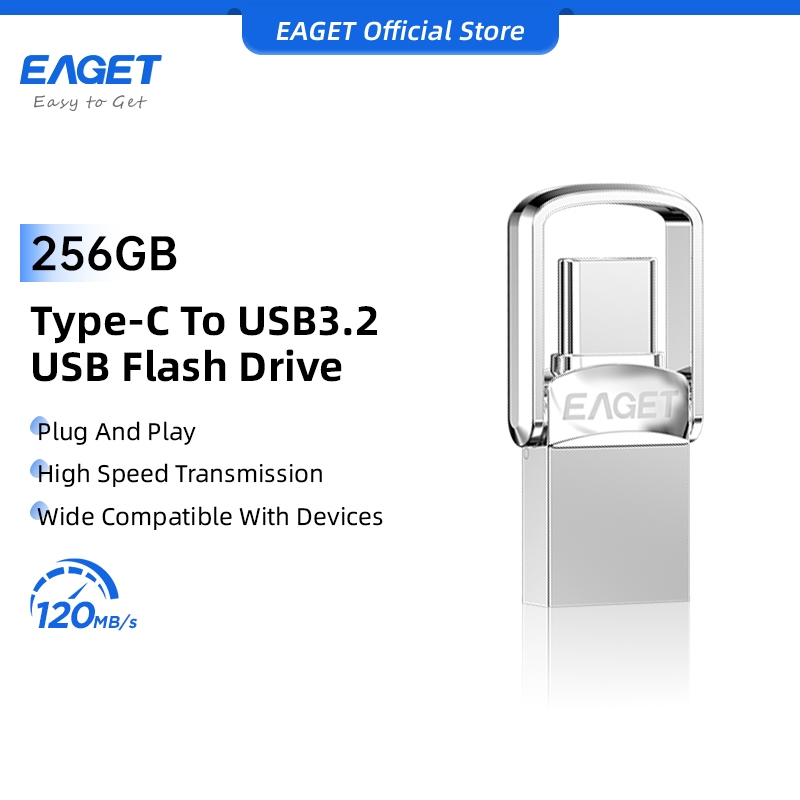 EAGET CU20 Mini Portable Type-C USB3.2 Flash Drive (32GB/64GB/128GB ...