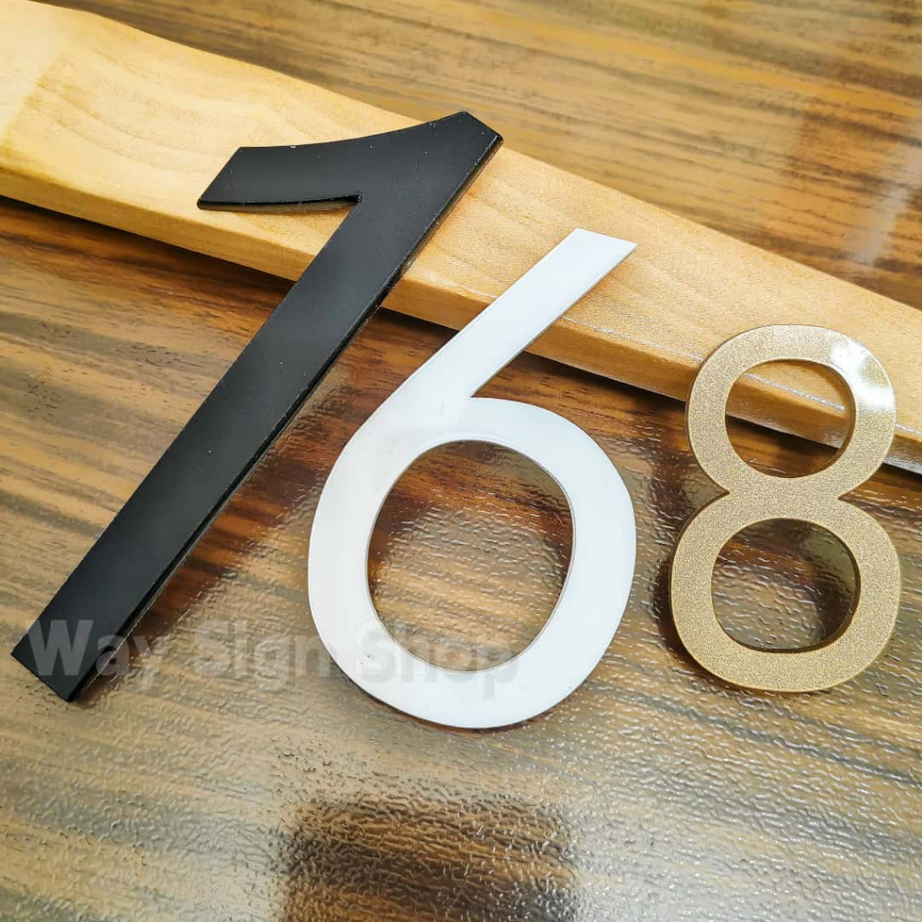 HOUSE NUMBER ACRYLIC STICKER , NO Nail ! 3s Install 门牌号码｜Rainproof ...