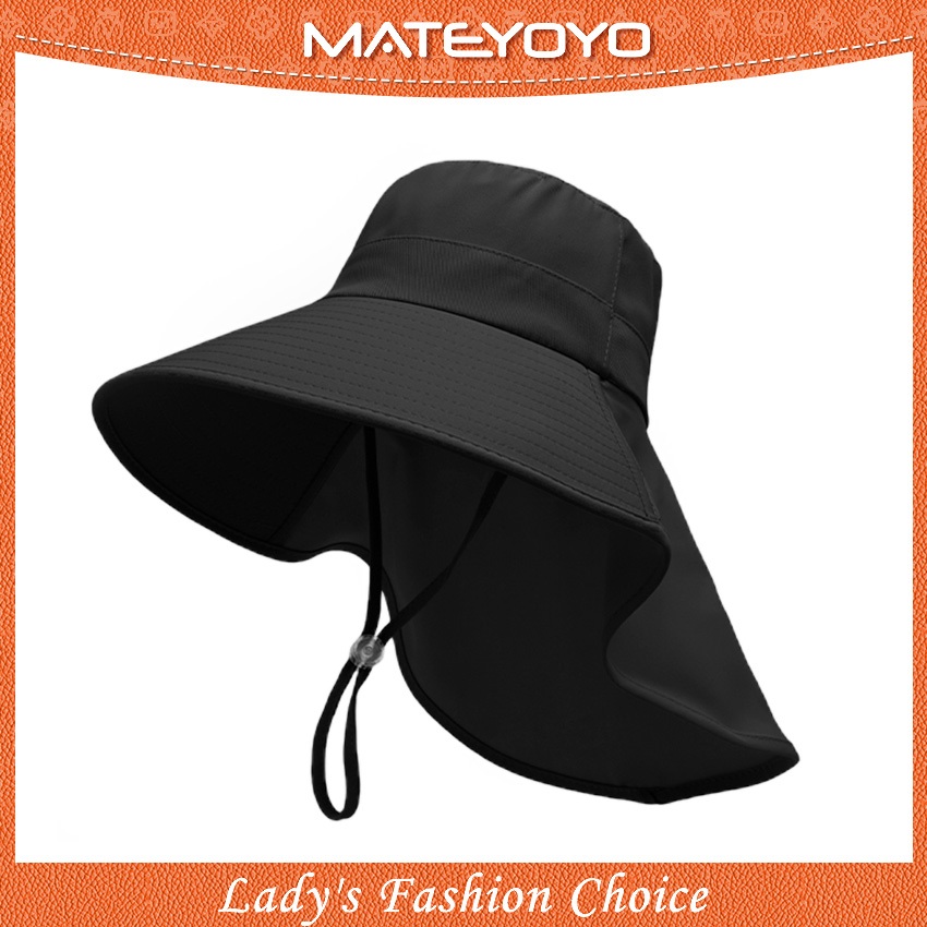 MATEYOYO Women's Sun Cap Peach-Skin Large Shawl Beach Hat Sun-proof Hat ...