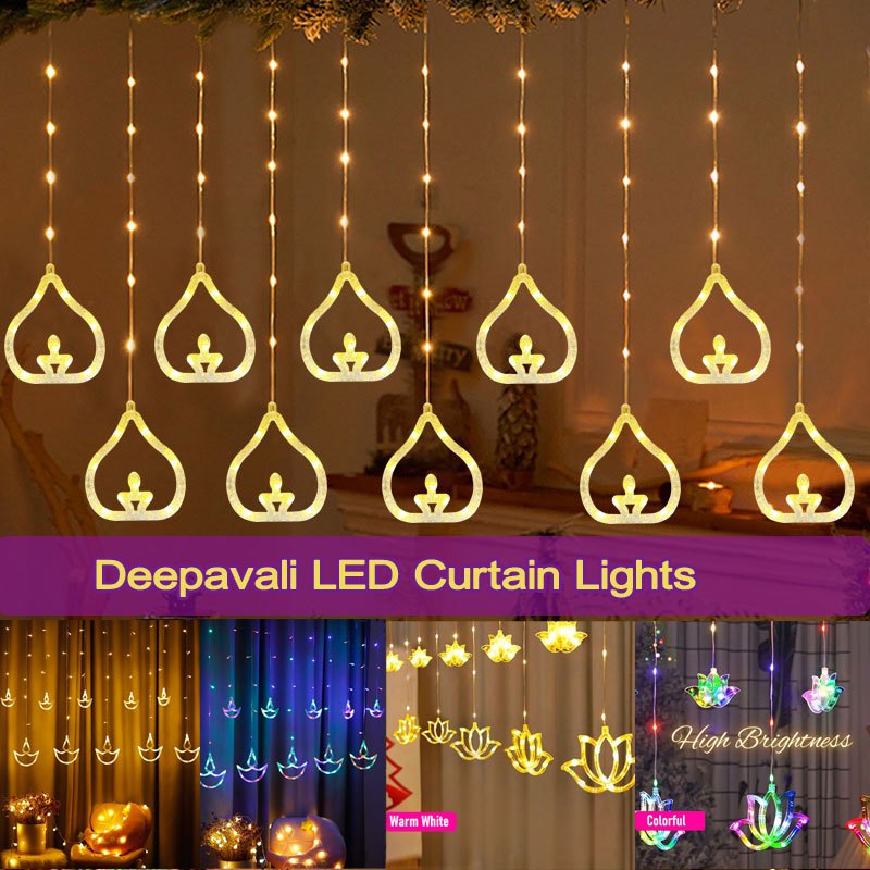 【Fast Delivery】New Deepavali LED Curtain Lights Diwali Festival ...