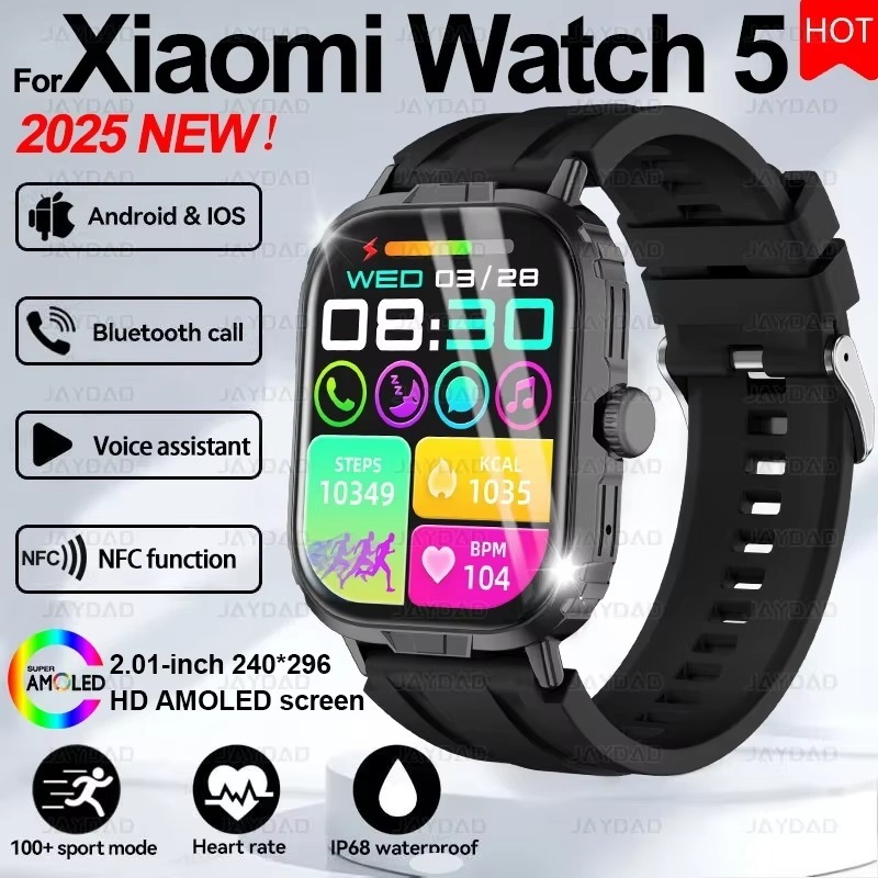 2025 XIAOMI Outdoor Military NFC Smart Watch Men AMOLED Outdoor Fashion ...