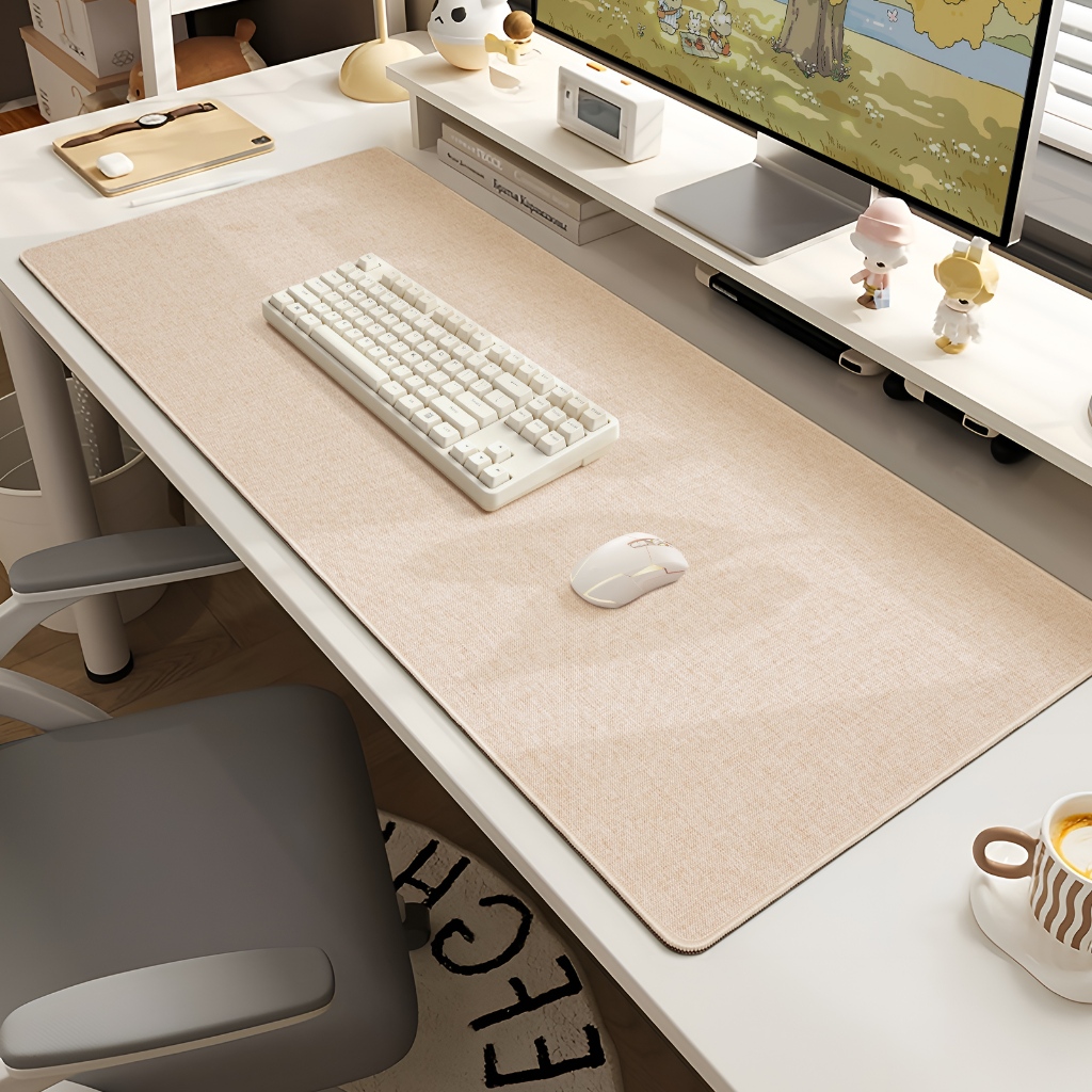 Extra Large Office Mouse Pad Desk Mat Linen Surface Table Anti-slip ...