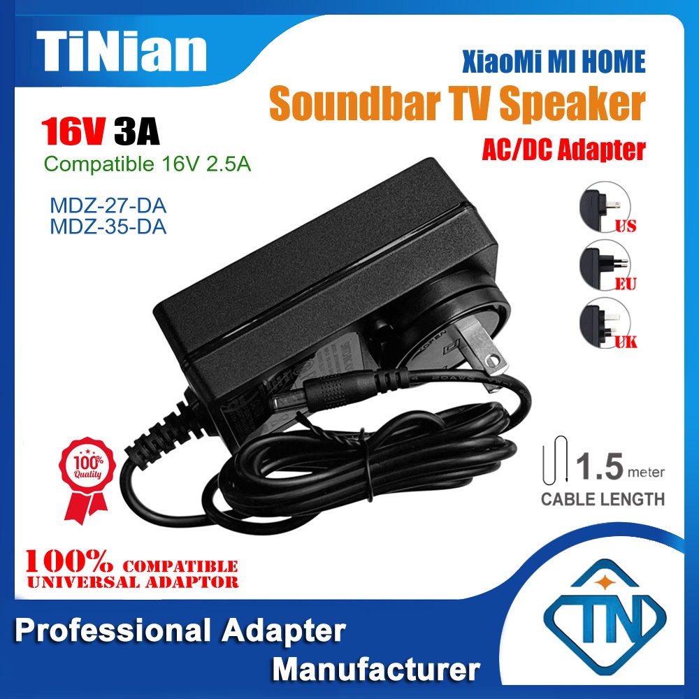 16V 3A Compatible 2.5A AC/DC Adapter for XIAOMI MIUI MDZ-27-DA MDZ-35 ...