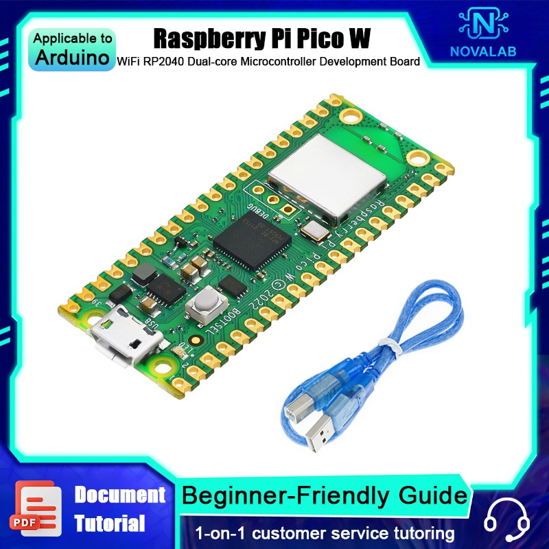 XICOOLEE Raspberry Pi Pico Modulo WiFi Microcontrollore Scheda Dual-Core ARM Cortex M0+ Processore, CYW43439 Chip, Raspberry Pi RP2040, con intestazione pre-saldata (codice colore