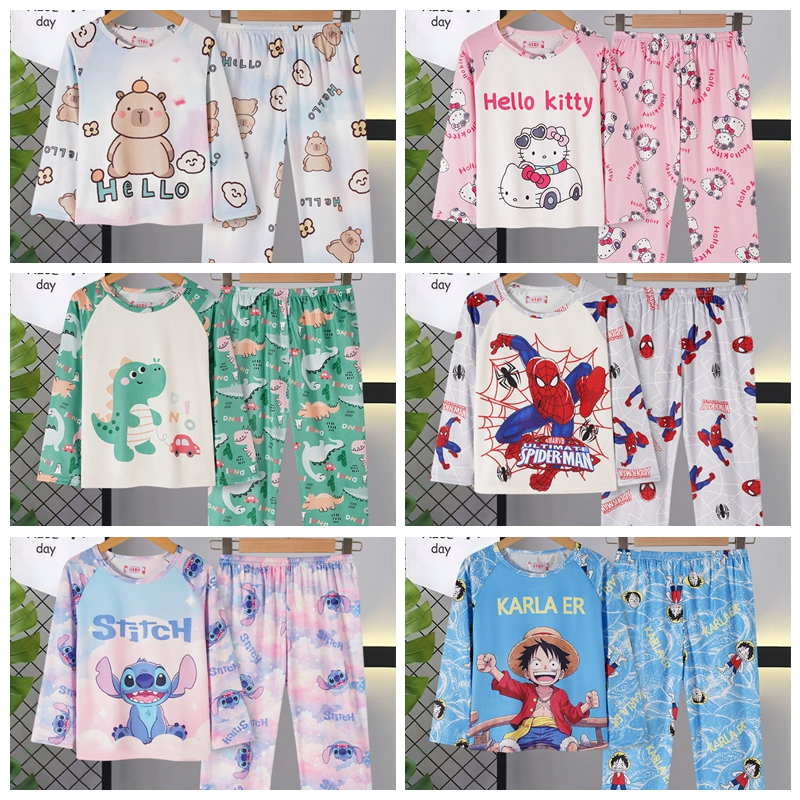 Kids Pyjamas Cartoon For GIrls and Boys Pyjamas Nightwear Set Long ...