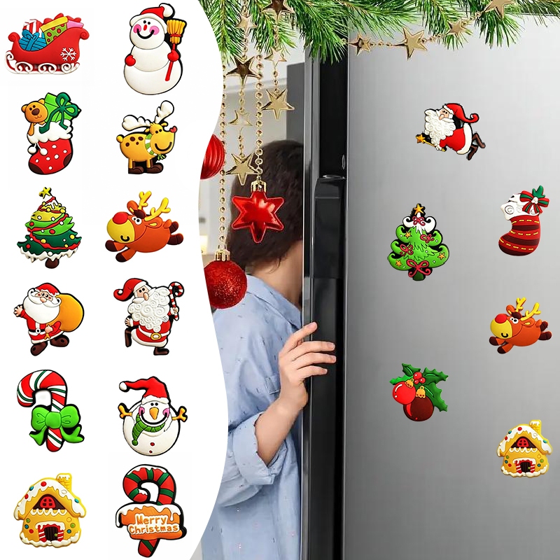 Christmas Decorations Fridge Magnet Home Decore Mini Refrigerator Home ...