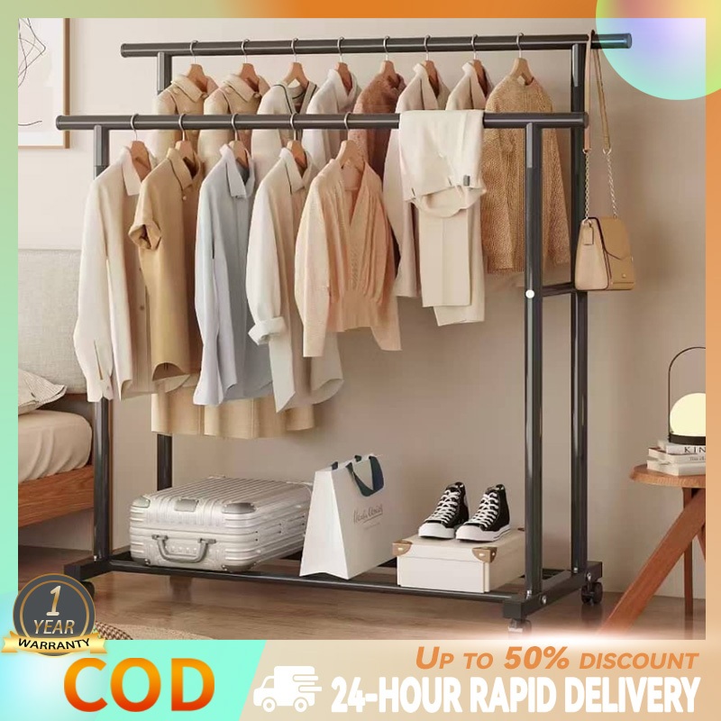 READYSTOCK Single/Double PoleCloth Organizer Cloth Hanger Rack Baju ...