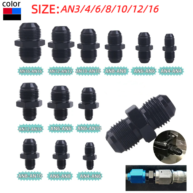 AN3 AN4 AN6 AN8 AN10 AN12 16AN Fuel Oil Fittings Metric Fuel Hose ...