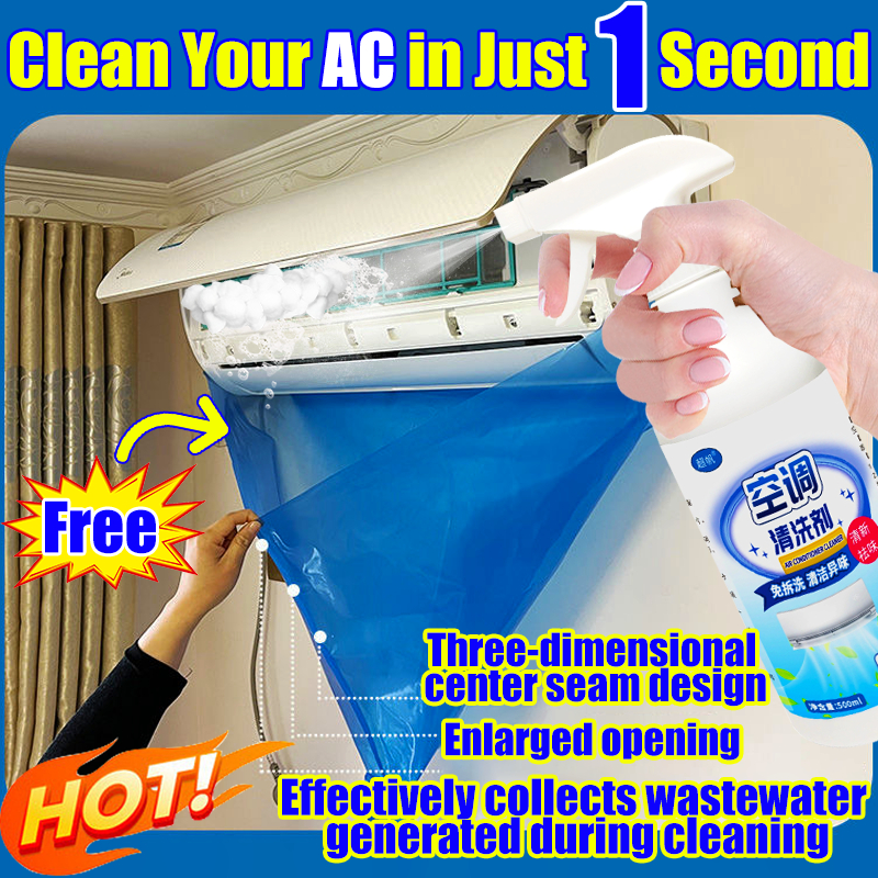 Clean Your AC in Just 1 Second！aircond cleaning kit Free sewage canvas ...