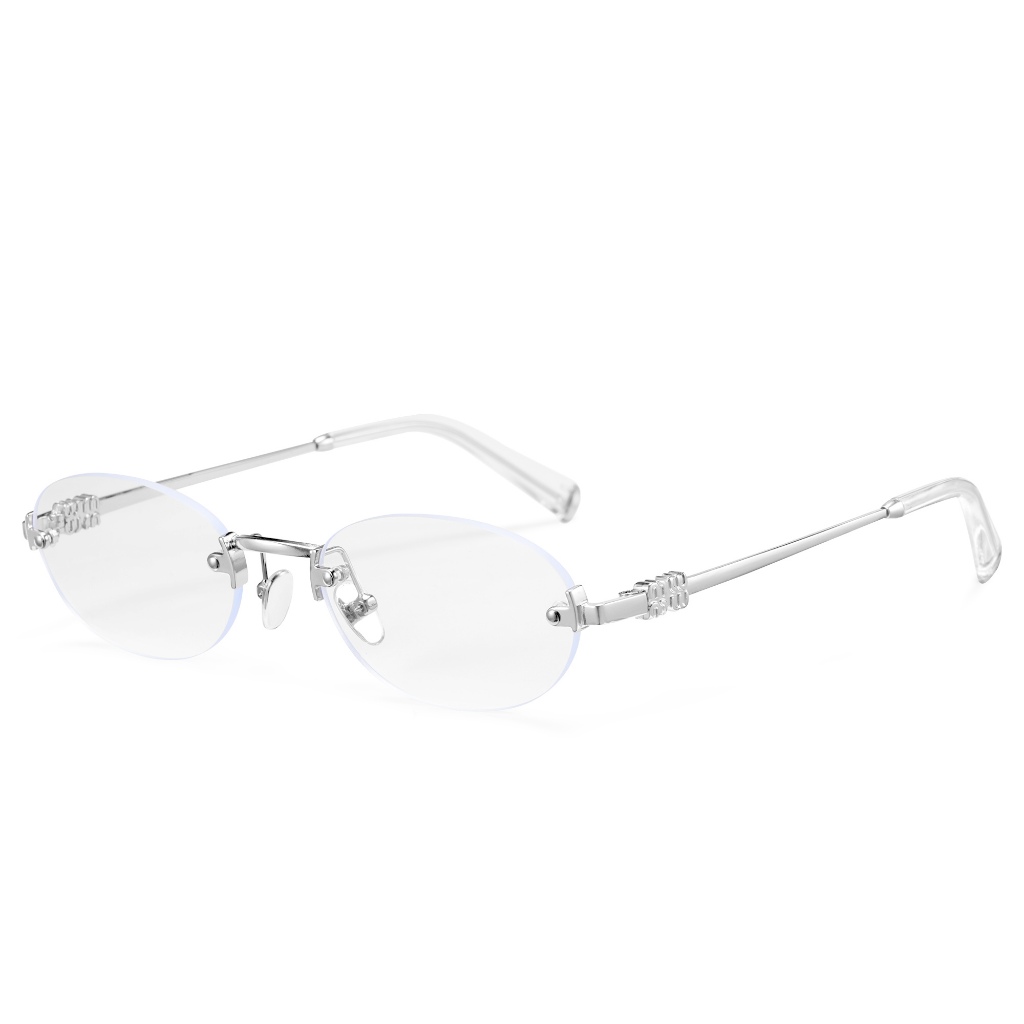 Cyxus Blue Light Blocking Glasses Oval Rimless Frame AC Lenses Glasses ...