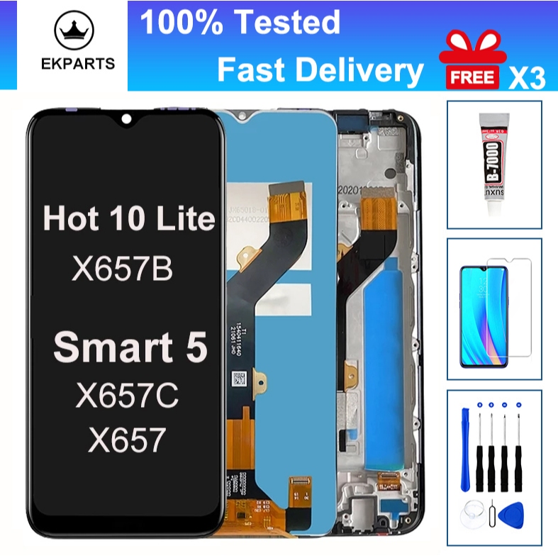 100% Tested For Infinix Smart 5 X657 X657C Hot 10 Lite X657B LCD ...
