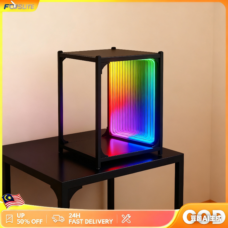 Storage Cabinet with LED Infinity Mirror Light, RGBW Display Cabinet ...