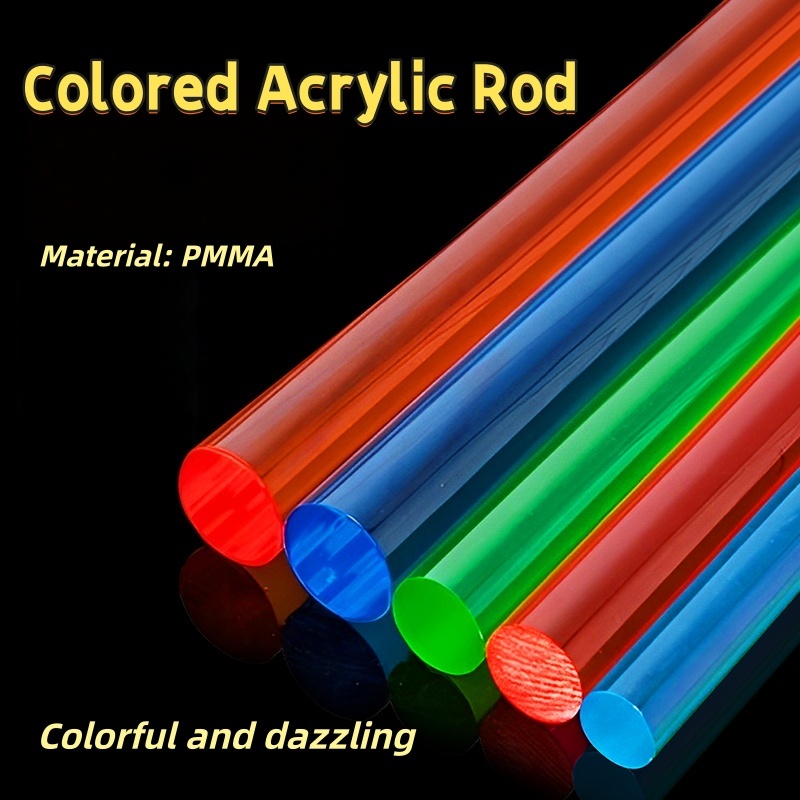 Colored Acrylic Rod Solid Cylinder Semi Transparent PMMA Organic Glass ...