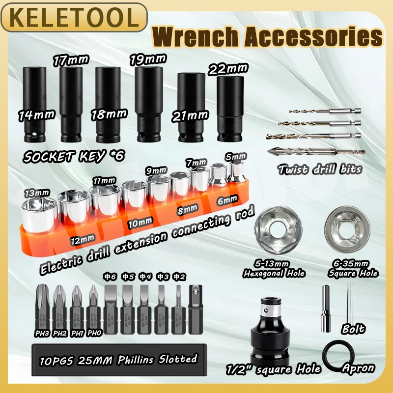 9-Piece Carbon Steel Hex Socket Set, Portable Wrench Heads with Ratchet ...