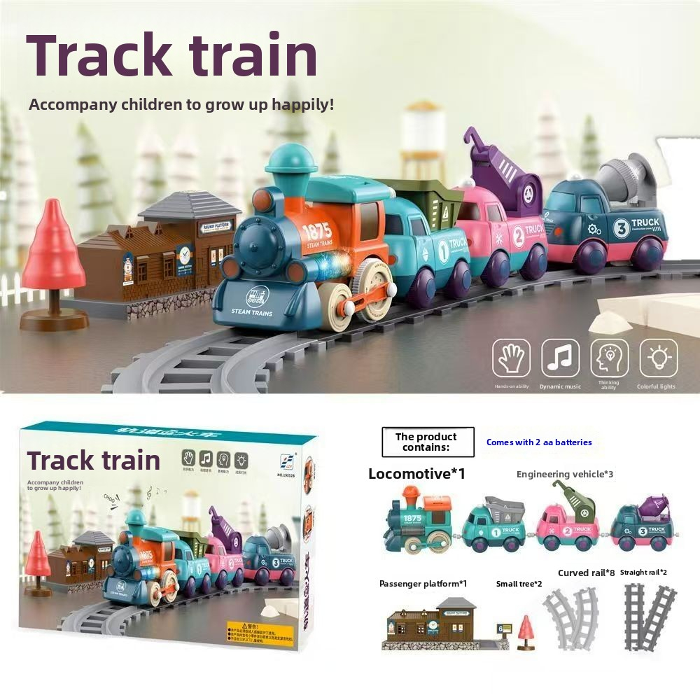 Magnetic Train Set with Lights&Sound,Auto Run Electric Railway Toy for ...