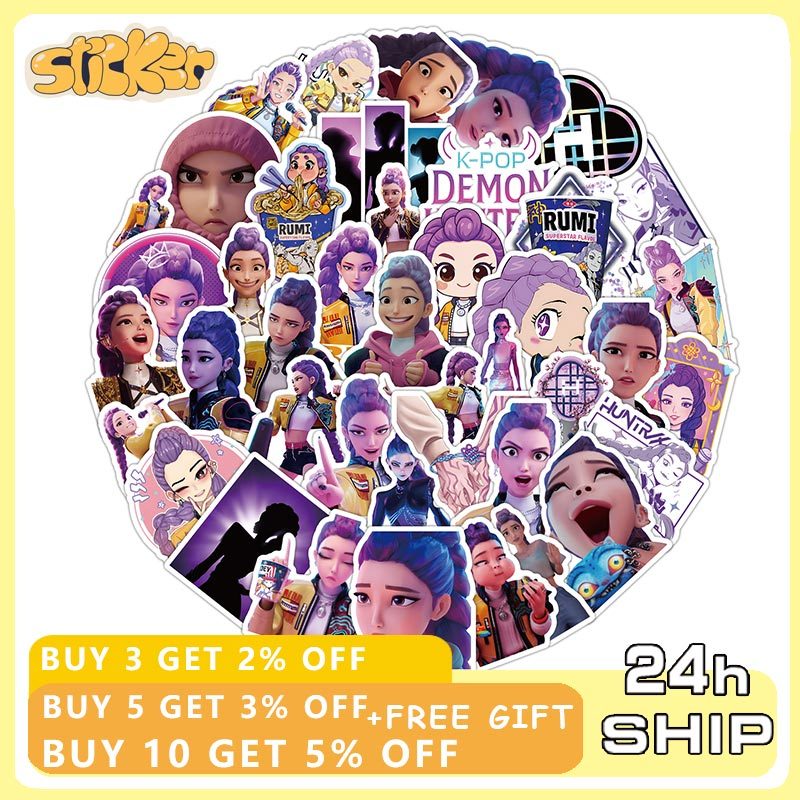 51pcs Anime K-Pop Demon Hunters Rumi Stickers DIY Phone Luggage ...
