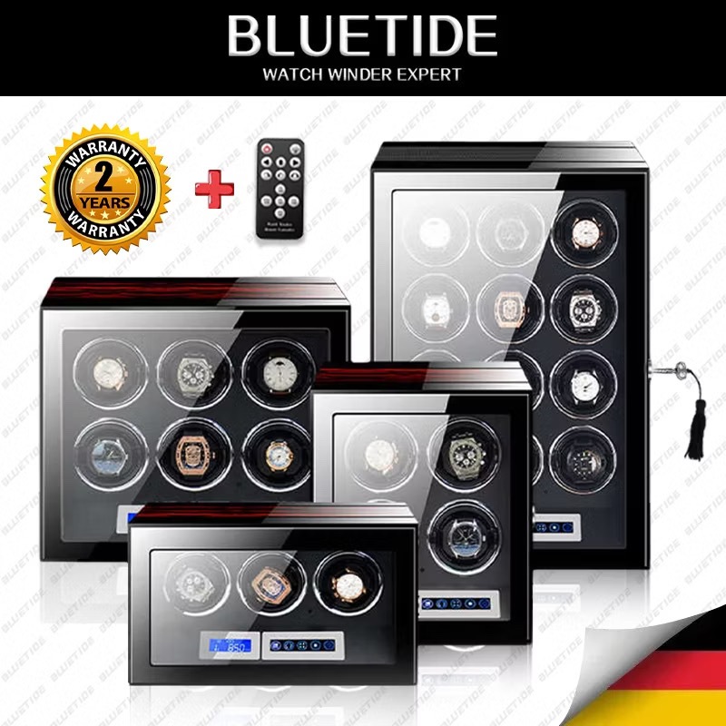 BLUETIDE【Key lock】Watch Winder Box Automatic 2/3/4/6/9 slot Watch box ...