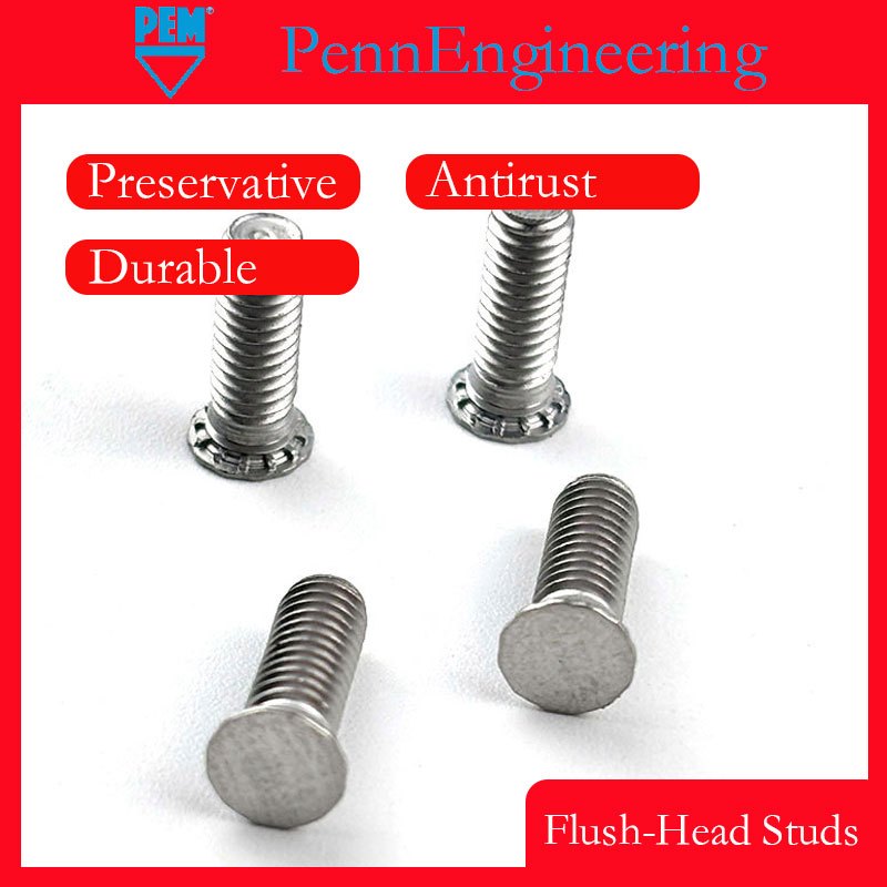 Flush-Head Studs PEM Fasteners Head Down Screw Stainless Steel Screws ...