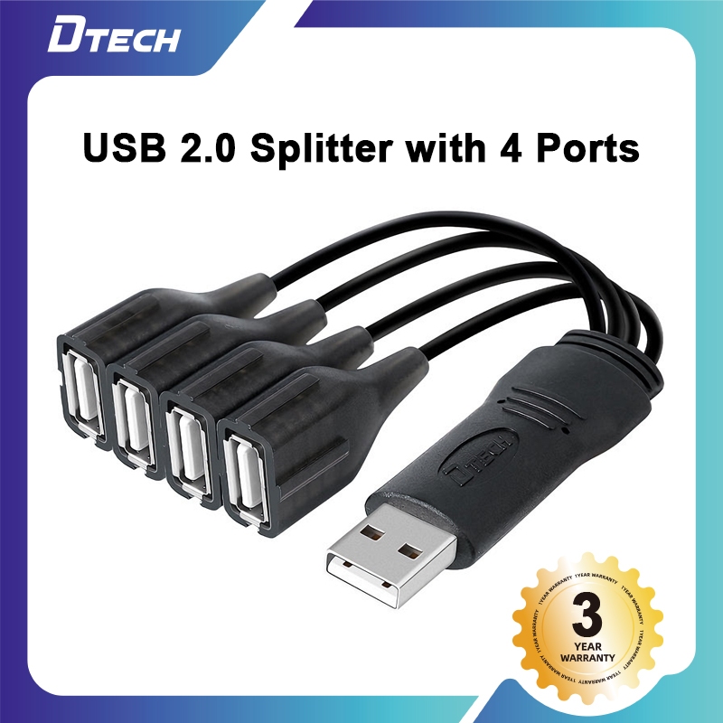 DTECH USB2.0 hub Splitter type-c Notebook Desktop Computer External ...