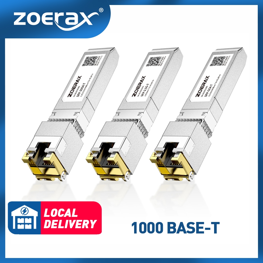 ZOERAX 10G/2.5/1.25G GBASE-T SFP+ to RJ45 CAT.6a Transceiver Module ...