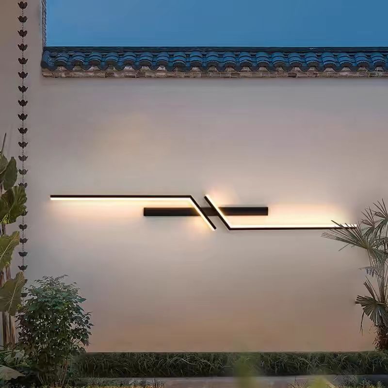 Modern Geometric LED Outdoor Waterproof Wall Light Courtyard Villa Art ...