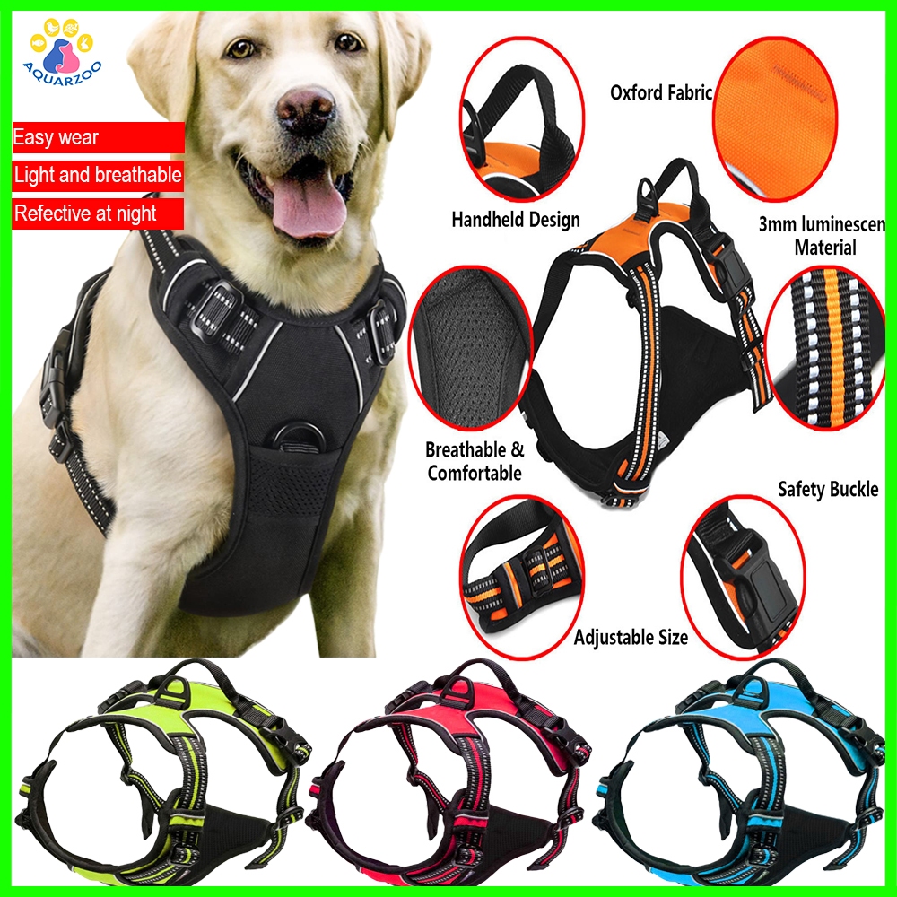 AQUARZOO Dog Harness for Small Medium Large Sized Dogs, No Pull Military  Tactical Service Vest with Reflective Strips and Control Handle, Adjustable 
