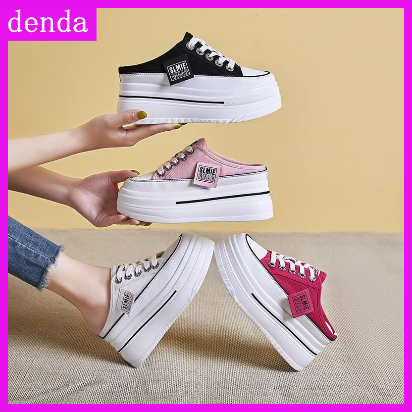 Thick Sole Half Slippers Heelless Lazy Shoes Women Height Increase ...