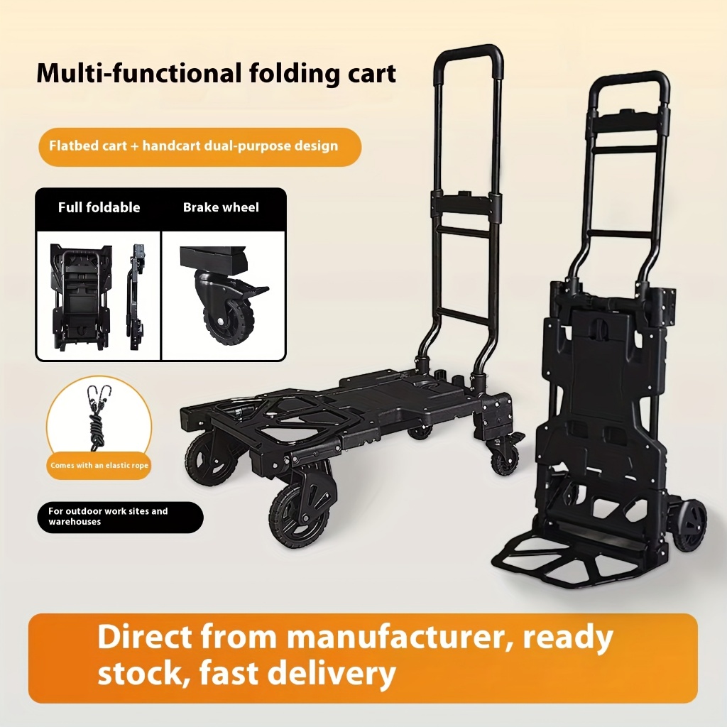 Two-way Foldable Trolley Foldable Carts 2 in 1 Folding Trolley ...