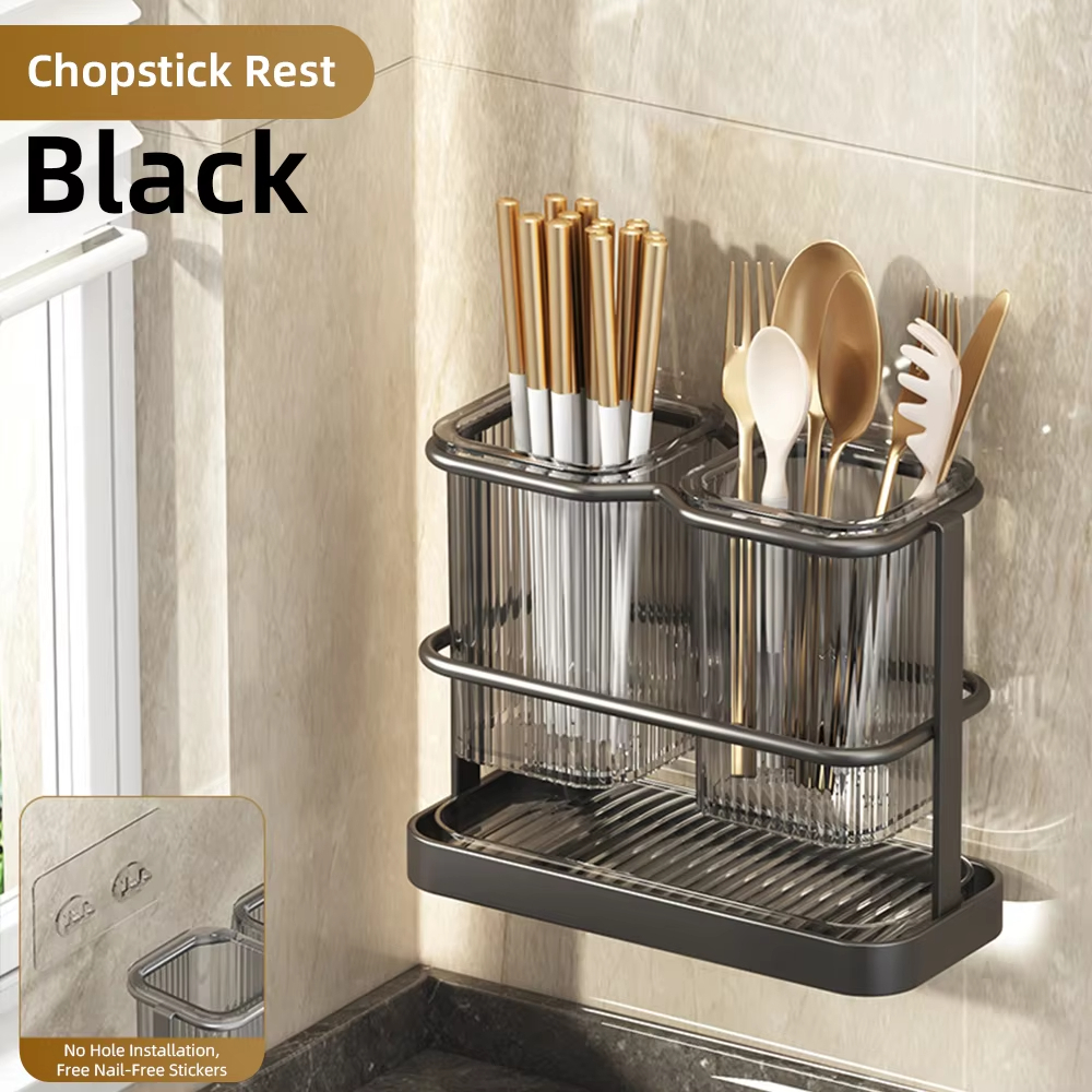 Wall Mounted Kitchen Utensil Organizer – Punch-Free Cutlery Storage ...