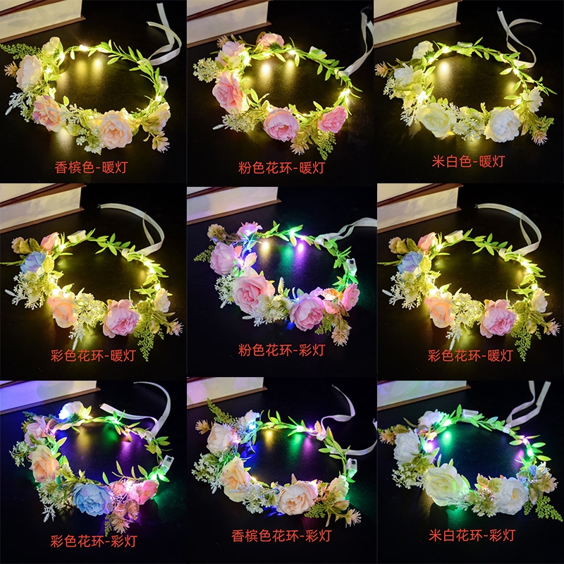 LED Flower Crown Headband Girls Light up Flower Crown for Birthday ...