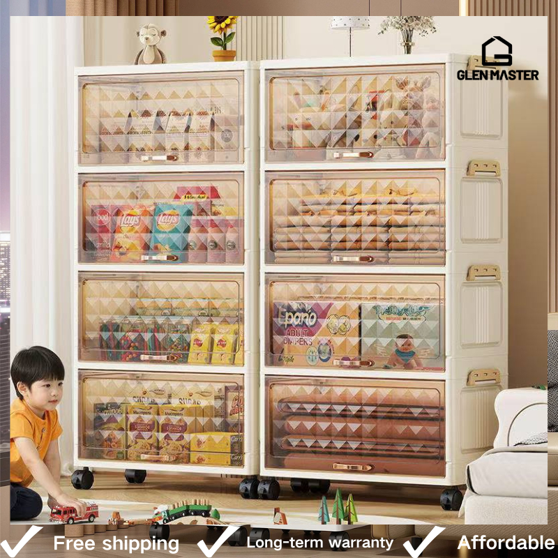 40/50cm Multifunctional Foldable Lid Storage Cabinet Multi-Tier ...