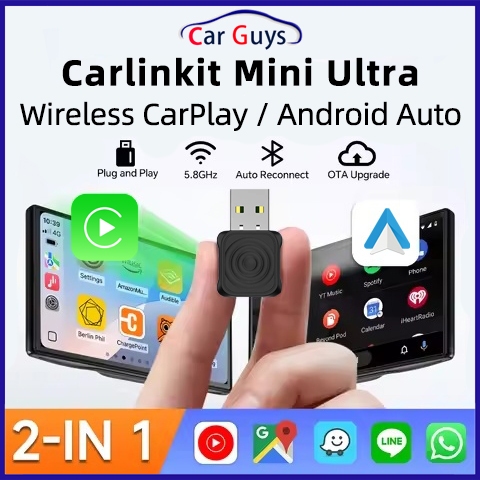 2025 Carlinkit mini Ultra wired to wireless carplay Adapter Carlink kit ...