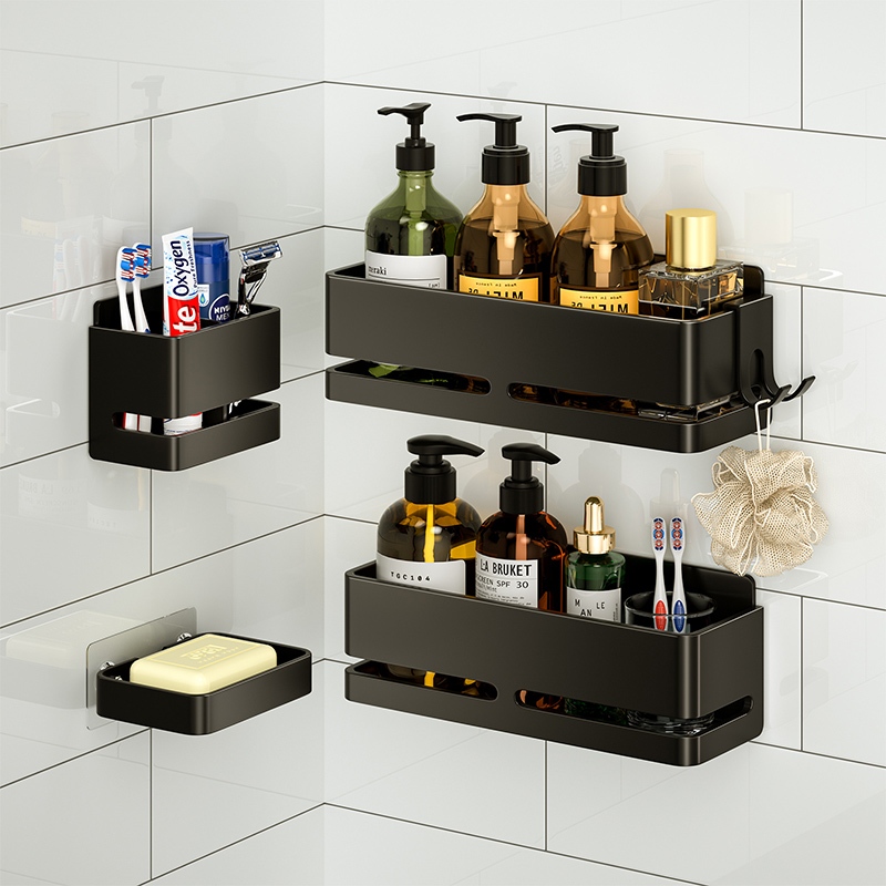 MEIDOO Bathroom Aluminum Storage Rack Soap Rack Drilling/Drill-free ...