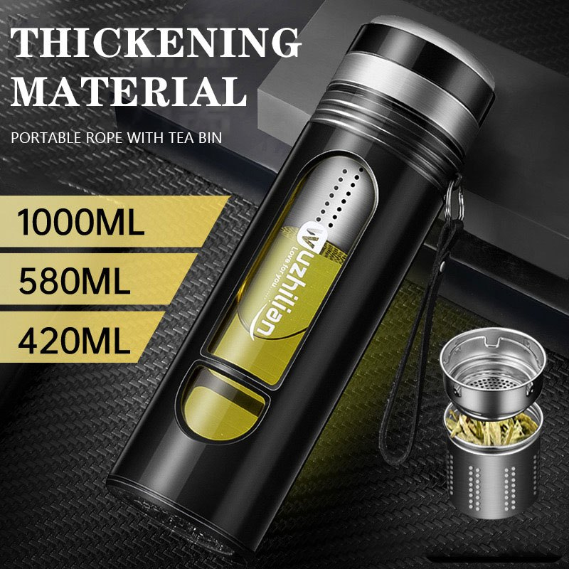 【ready stock】420/580ml Teapot Glass Water Bottle Tea Filter Heat Low ...